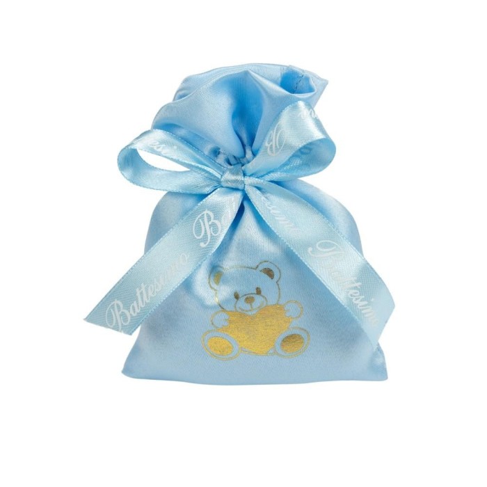 SACCHETTO STAMPATO ORSO CM10X13H CELESTE